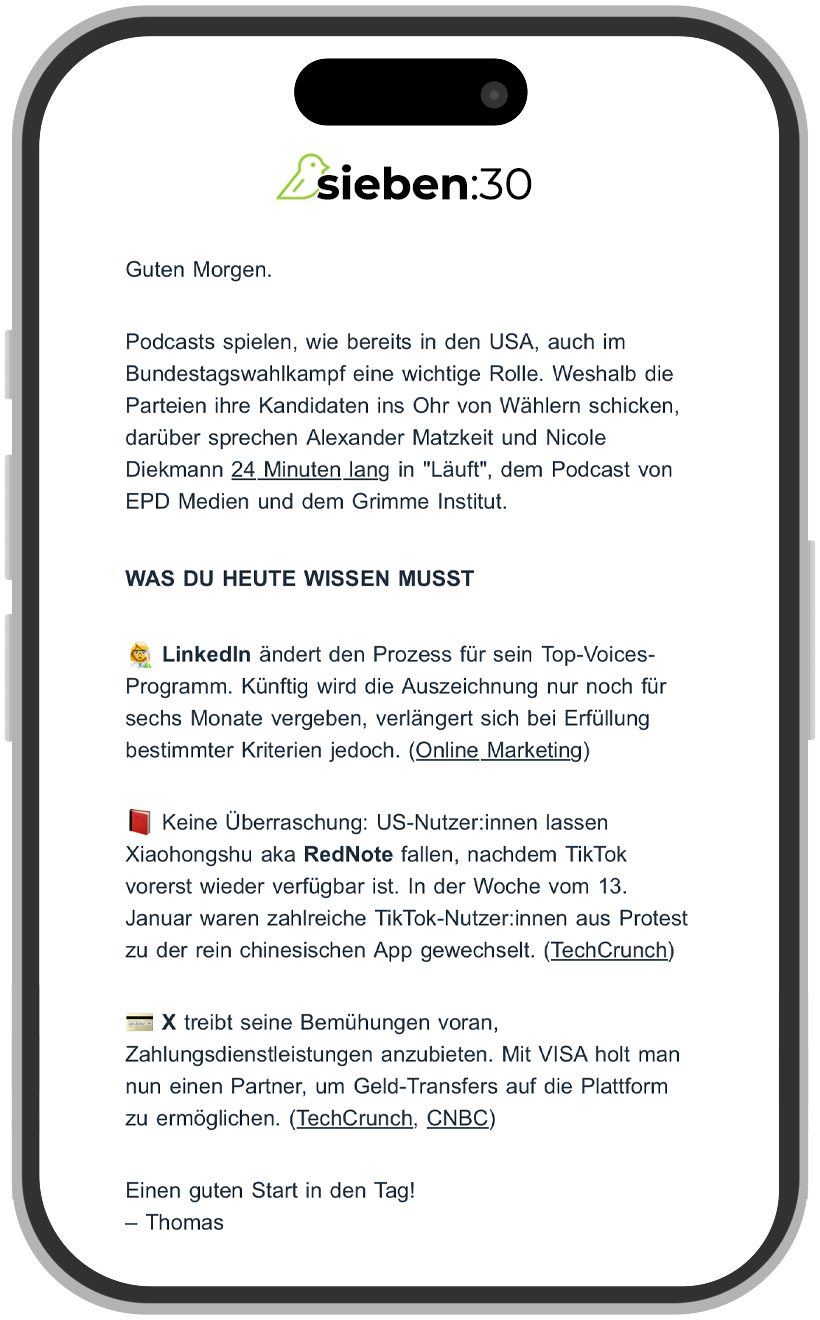 Social Media Morgen – Newsletter-Vorschau